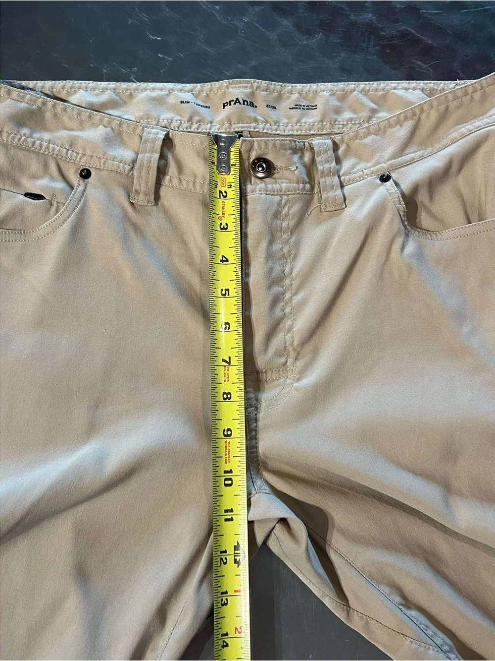 prAna Men’s Brion 5-Pocket Stretch Pants – Tan / Khaki Size